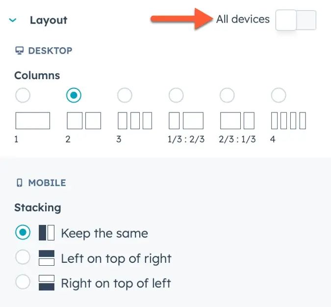 Screenshot of HubSpot email marketing editor.