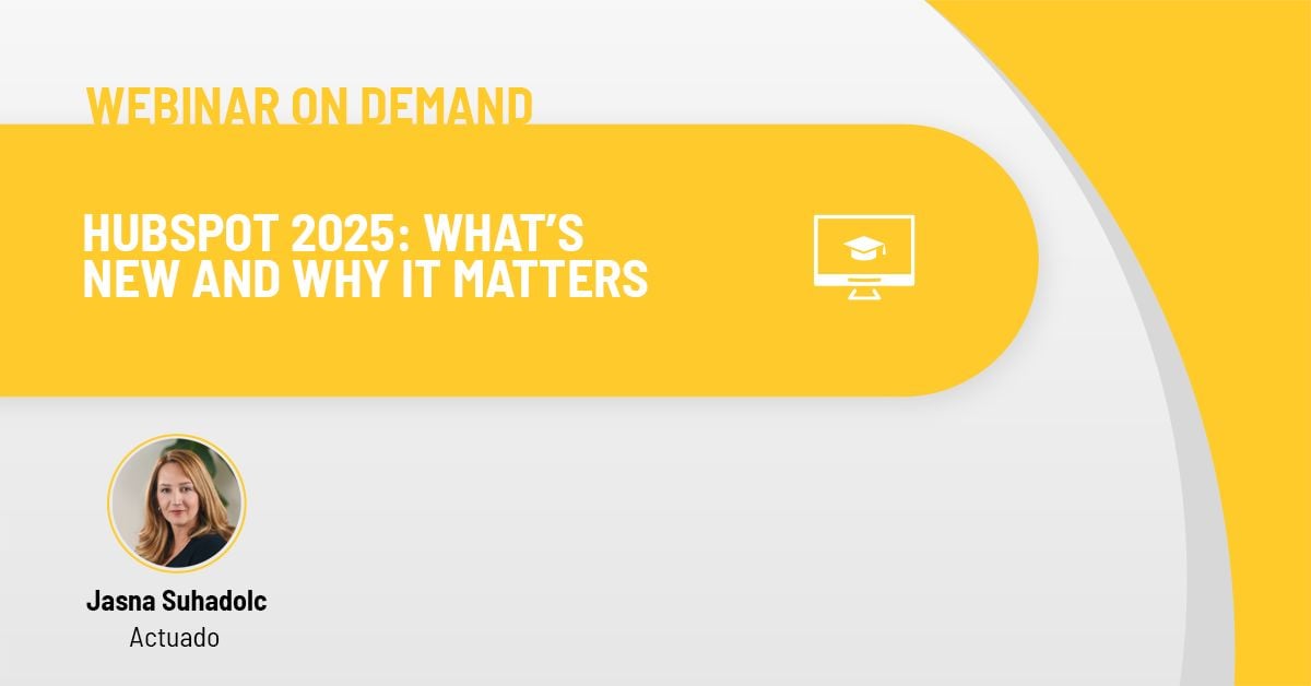 Graphic with the title “HubSpot 2025: What’s New and Why It Matters.