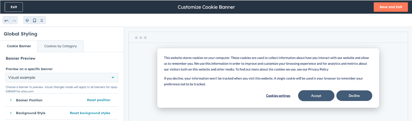 Customize-cookie-banner