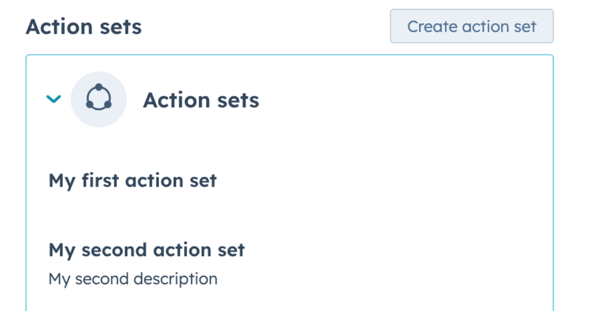 HubSpot's Action Sets